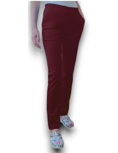Pantaloni uniforma medicala, din tercot grena