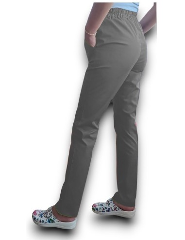 Pantaloni uniforma medicala, din tercot elastic gri
