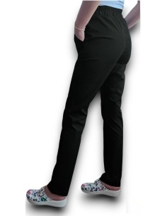 Pantaloni uniforma medicala, din tercot elastic negru
