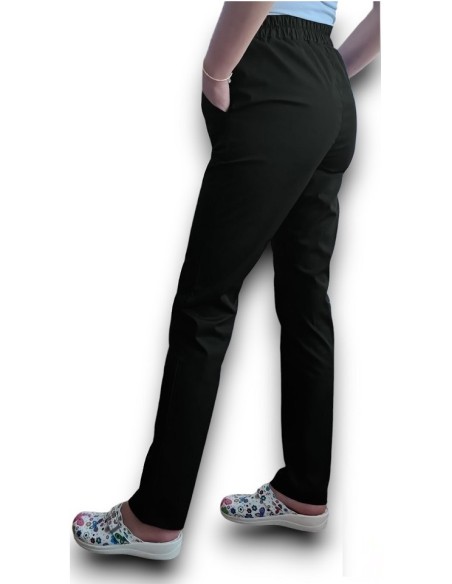 Pantaloni uniforma medicala, din tercot elastic negru Pantaloni uniforma medicala, din tercot elastic negru