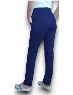 Pantaloni uniforma medicala, din tercot elastic bleumarin