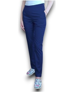 Pantaloni uniforma medicala, din tercot elastic bleumarin 2