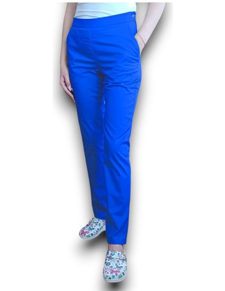 Pantaloni uniforma medicala, din tercot elastic albastru Pantaloni uniforma medicala, din tercot elastic albastru