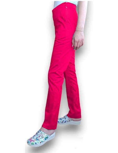 Pantaloni uniforma medicala, din tercot elastic ciclam Pantaloni uniforma medicala, din tercot elastic ciclam