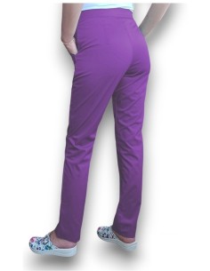 Pantaloni uniforma medicala, din tercot fix mov 2
