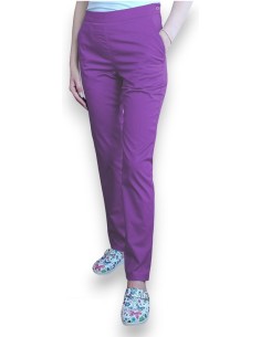 Pantaloni uniforma medicala, din tercot fix mov