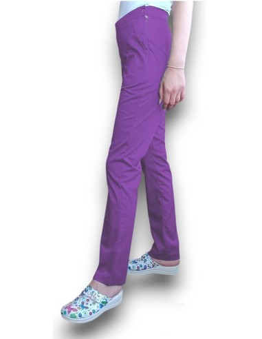 Pantaloni uniforma medicala, din tercot mov
