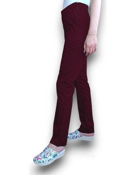 Pantaloni uniforma medicala, din tercot fix grena Pantaloni uniforma medicala, din tercot fix grena