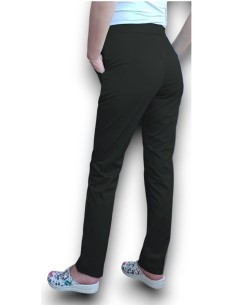 Pantaloni uniforma medicala, din tercot elastic negru 2