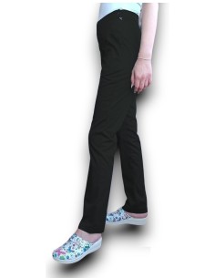 Pantaloni uniforma medicala, din tercot elastic negru