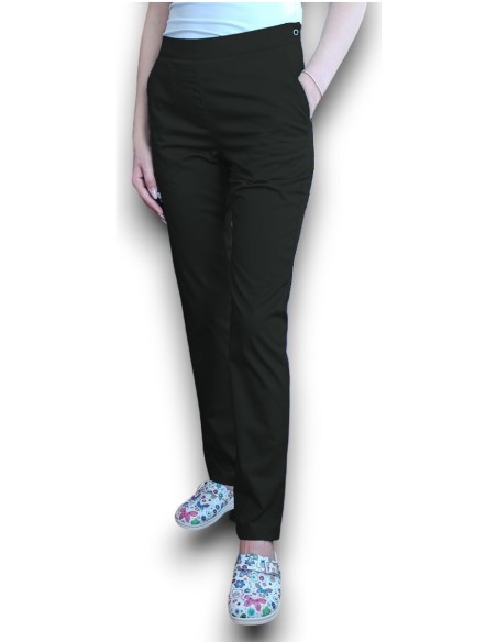 Pantaloni uniforma medicala, din tercot elastic negru Pantaloni uniforma medicala, din tercot elastic negru