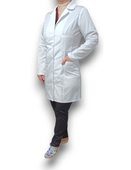 Halat medical laborator alb, maneca lunga, dama 38 XS - 46 XL Halat medical laborator alb, maneca lunga, dama 38 XS - 46 XL