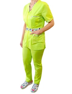 Costum lime medical cu fermoar pentru femei 2