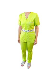 Costum lime medical cu fermoar pentru femei