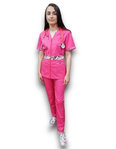 Costum medical ciclam elastic dama AMA Scrubs Pitesti
