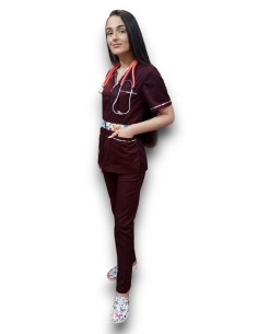Costum grena medical dama cu fermoar AMA Pitești 2