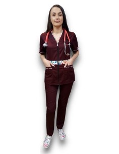 Costum grena medical dama cu fermoar AMA Pitești