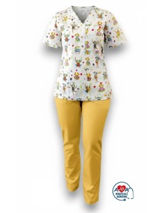 Costum medical cu bluza bumbac 2