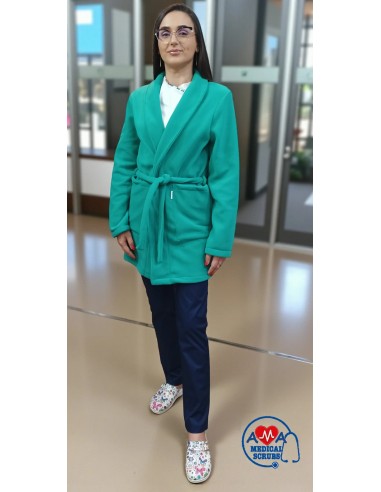 Halat polar verde AMA Medical Scrubs unisex, calduros si confortabil