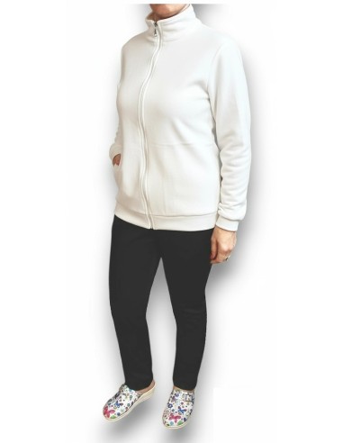 Jacheta medicala alba din micropolar calduros Warm Fleece