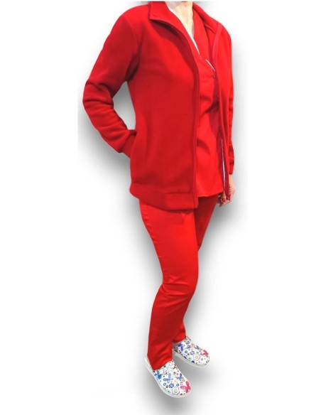 Jacheta medicala rosie din micropolar calduros Warm Fleece Jacheta medicala rosie din micropolar calduros Warm Fleece