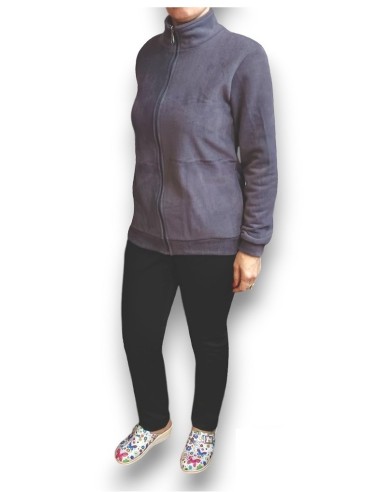 Jacheta medicala gri din micropolar calduros Warm Fleece