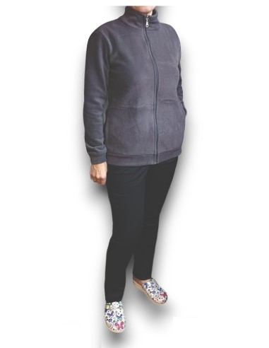 Jacheta unisex AMA Medical Scrubs gri din fleece antiscamosare
