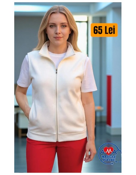 Vesta Polar Soft Fleece alb unisex AMA Medical Scrubs Vesta Polar Soft Fleece alb unisex AMA Medical Scrubs