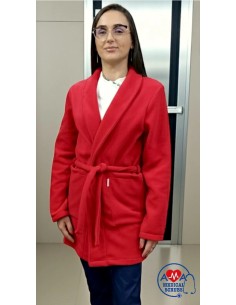 Halat polar rosu AMA Medical Scrubs unisex, calduros si elegant