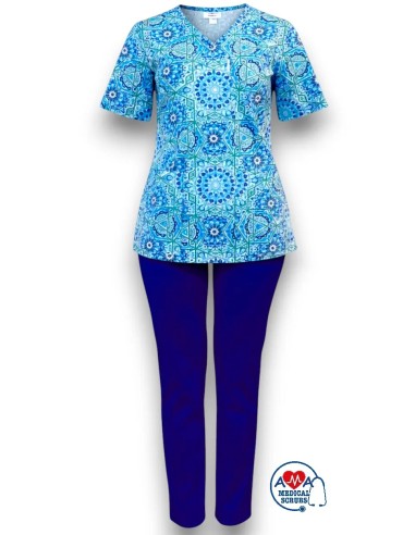 Bluza bumbac imprimat cu anchior Blue India