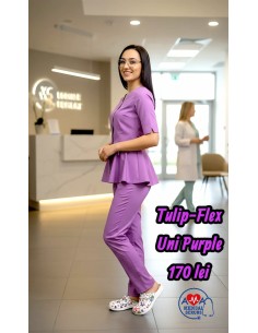 Tinuta medicala Tulip-Flex mov, moderna si profesionala