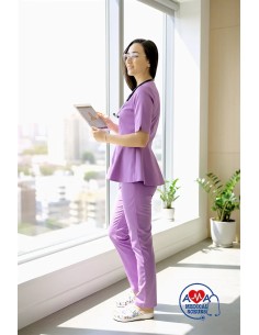 Tinuta medicala Tulip-Flex mov, moderna si profesionala 2