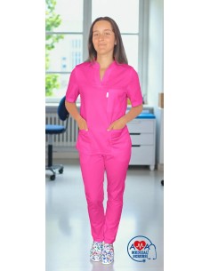Costum medical V-Line Tunic Flex dama ciclam