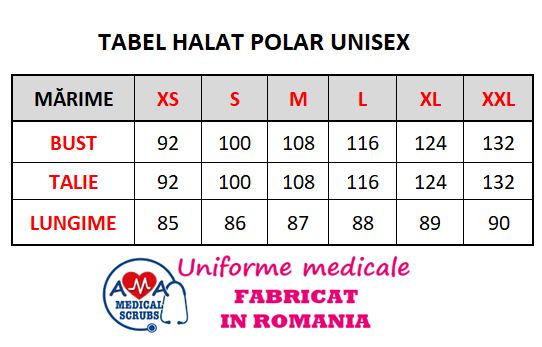 Tabel marimi Halat Polar Hot Fleece unisex